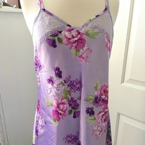 Satin slip dress floral